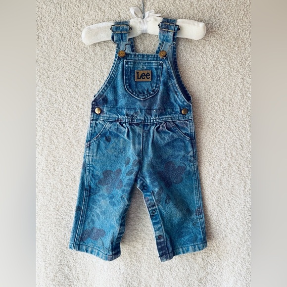 Lee Other - Vintage Lee Denim Floral Print Overalls 12 mths